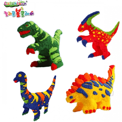 해피플레이 키즈몰컬러룬 볼클레이 3D 공룡만들기 4종택1/풍선클레이 점토 공작놀이 만들기키트 어린이단체선물